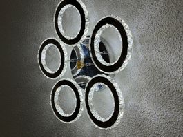 Deckenleuchte Kristall Ringe modern 5-flammig neuwertig