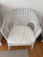 Korbsessel weiss mit Sitzpolster gebraucht guter Zustand