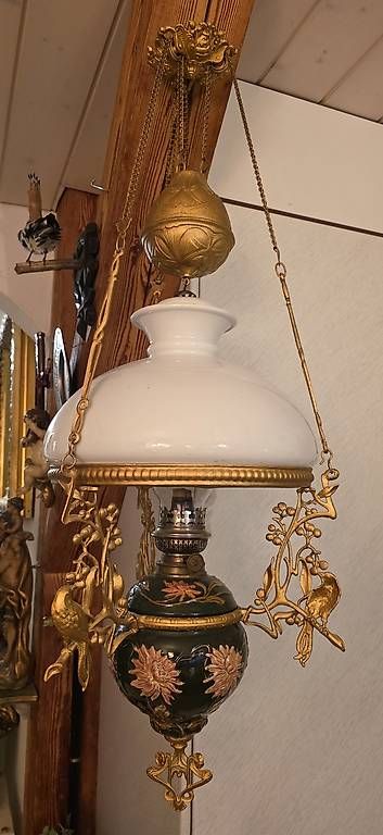 Lampade: Wunderschöne Majolika Petroleumlampe, Deckenlampe – Usato da Kaufdorf venduto da Nati-Nati 2