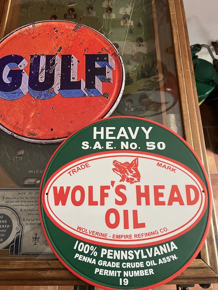 Insegne: Gulf & Wolf's Head, 2 Blechschilder – Nuovo e nell'imballaggio originale da Mellingen venduto da Oelquelle 5