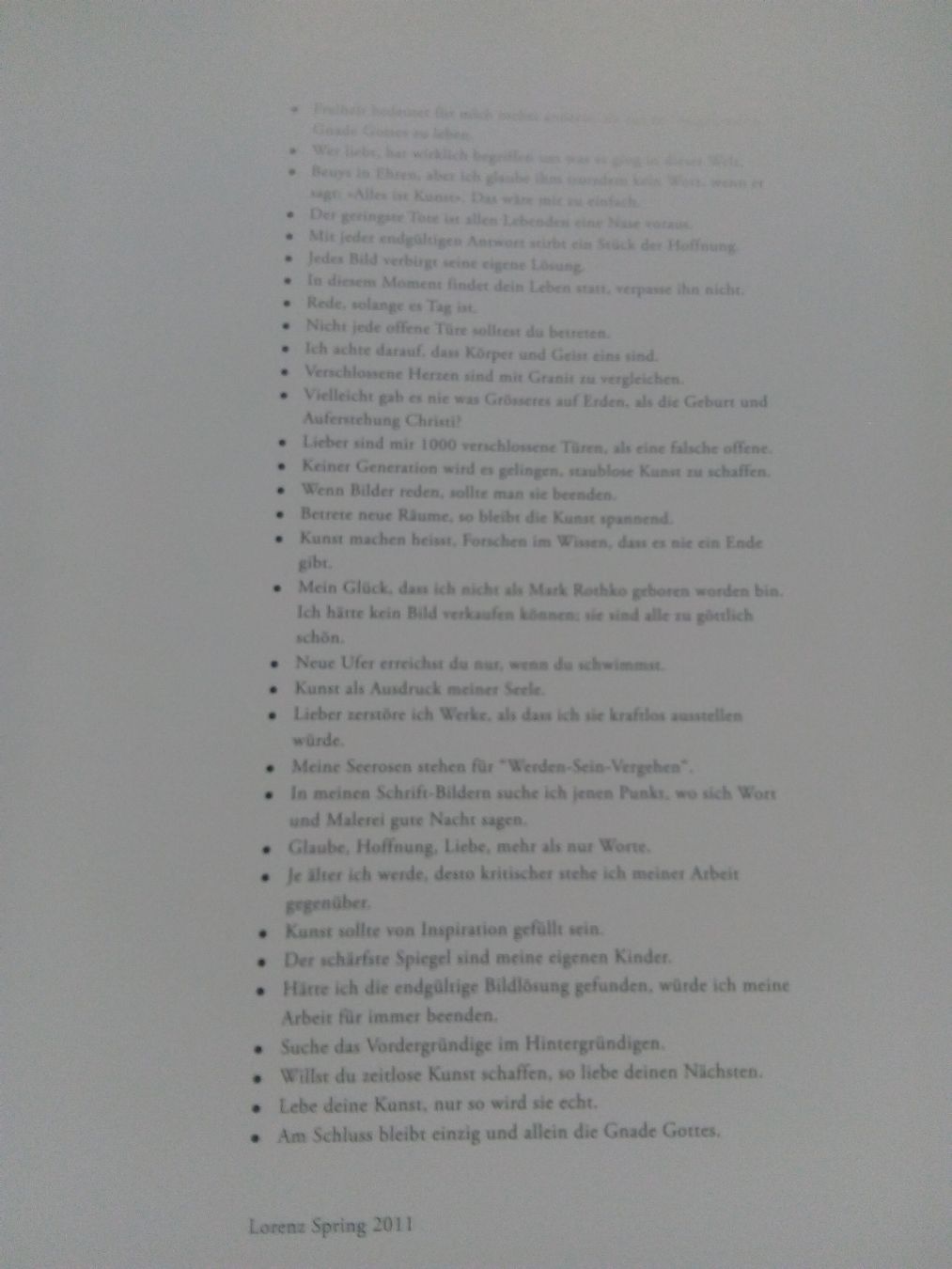 Bücher: Lorenz Spring: Werden-Sein-Vergehen   Kunstbuch  ©'2011 – Gebraucht aus St. Gallen von elk2020 3