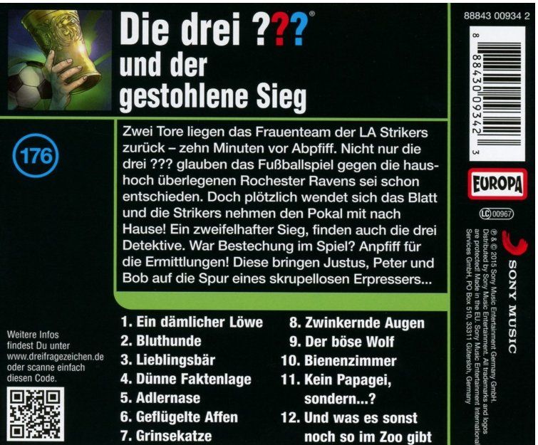 CD: Die drei ???  176/und der Gestohlene Sieg CD – Nuovo e nell'imballaggio originale da Männedorf venduto da Molum 1