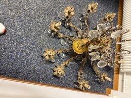 Kronleuchter Kristall antik 12Lichter Messing patiniert V...