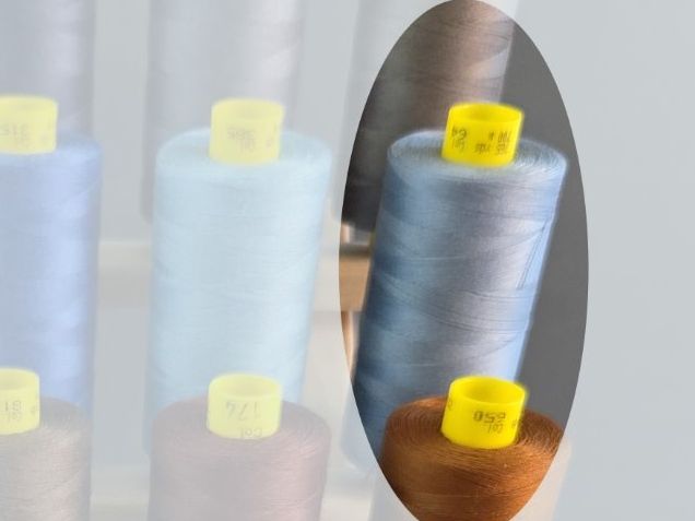 Kordeln & Faden: Nähfaden Gütermann 70 mit 700m - 64 graublau hell – Neu und originalverpackt aus Winterthur von LederSchneiderei