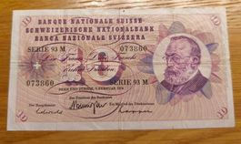10 Franken Banknote (Fünfte Serie von 1956)