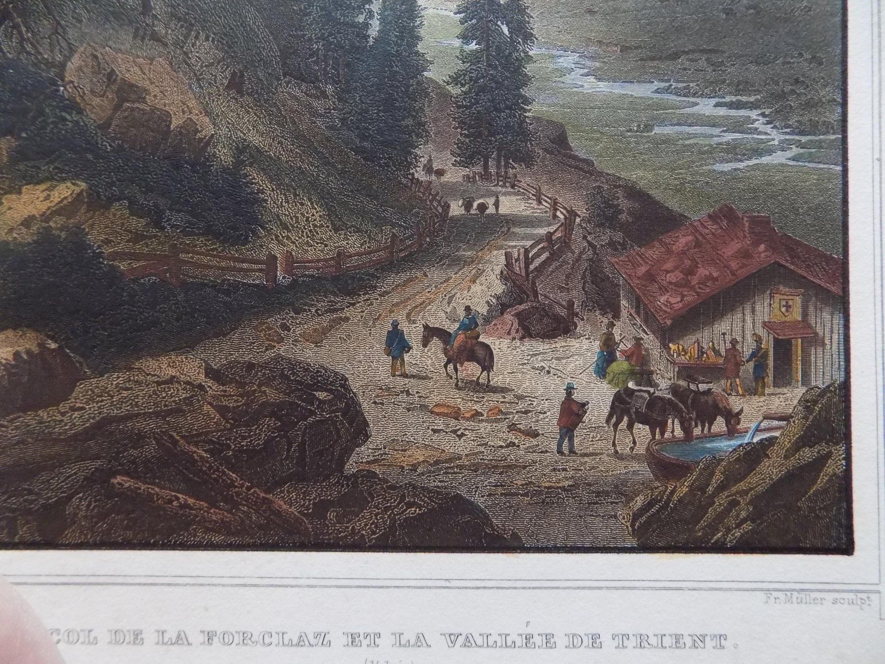 Gravures: Col de la Forclaz koloriert – D'occasion à Risch par Antikfee 3