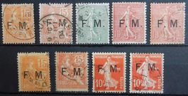 Frankreich Militär Kat. 1-5 */gest. 1901/07 Kat. 83 Euro