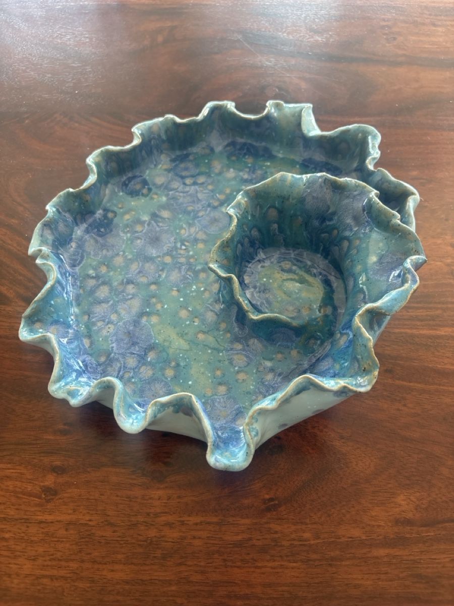 Piatti di portata: Handmade Ceramic Chip and Dip Bowl, Excellent Condition – Nuovo (secondo la descrizione) da Biel-Benken BL venduto da ste_86wx