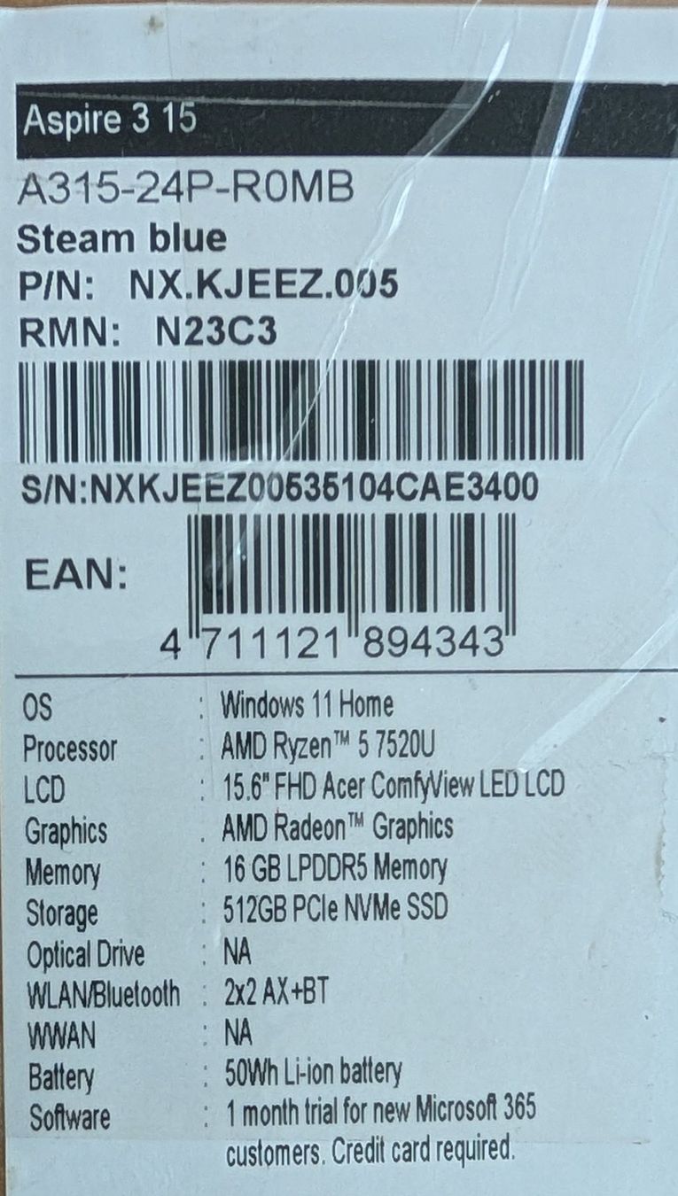Acer Notebook: Acer Aspire 3 15 – Usato da Schaan venduto da Zabulus 3