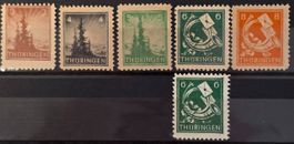 SBZ Thueringen 1945 Tannenzweig Posthorn 6V MNH POSTFRISCH