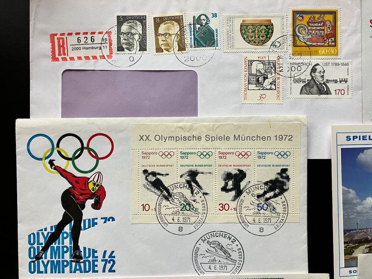Alle Briefmarken: Deutschland: 8 Belege 1970-90 – Gebraucht aus Nesslau von zueri6 1