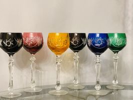 VINTAGE BLEIKRISTALL WEINGLÄSER MIT SCHLEUDERSCHLIFF