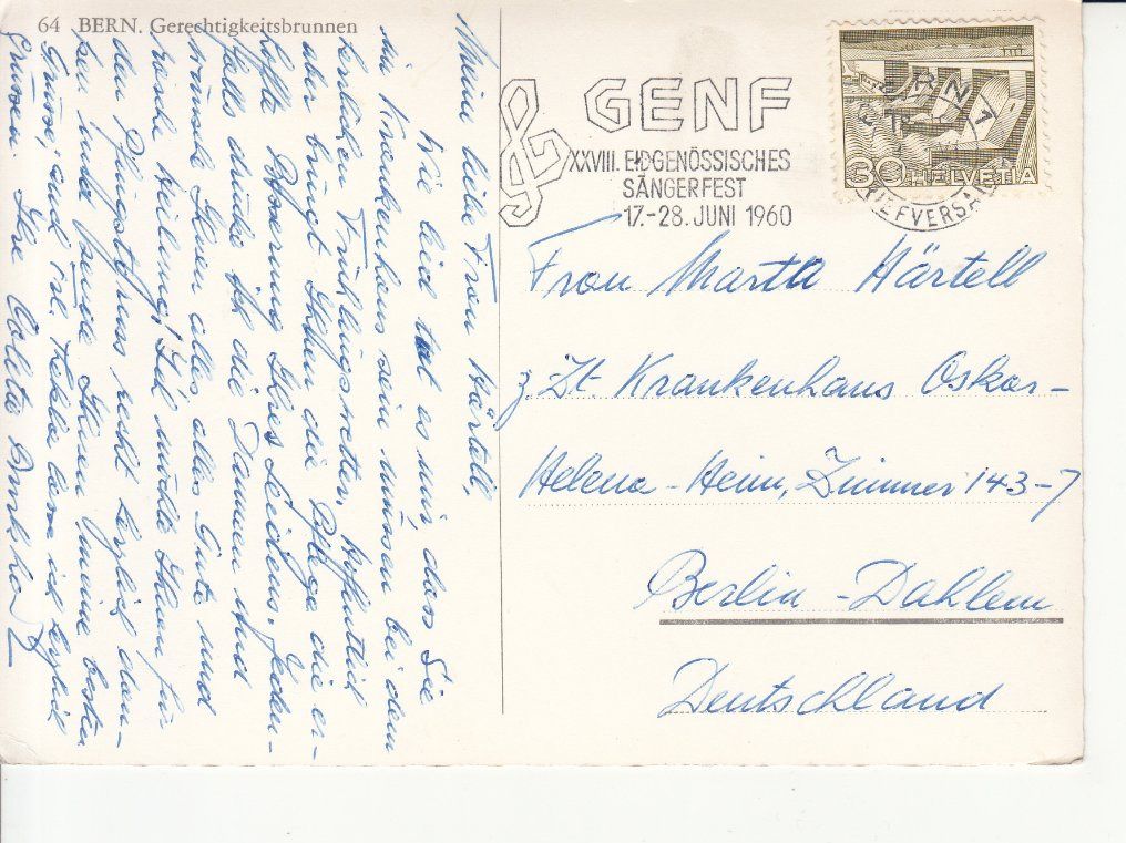 Ansichtskarten: Bern Gerechtigkeitsbrunnen 1960 – Gebraucht aus Bürglen TG von StampGraf 1