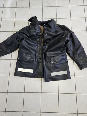 Teled Noflam 60er Jahre Feuerwehrmantel Leder