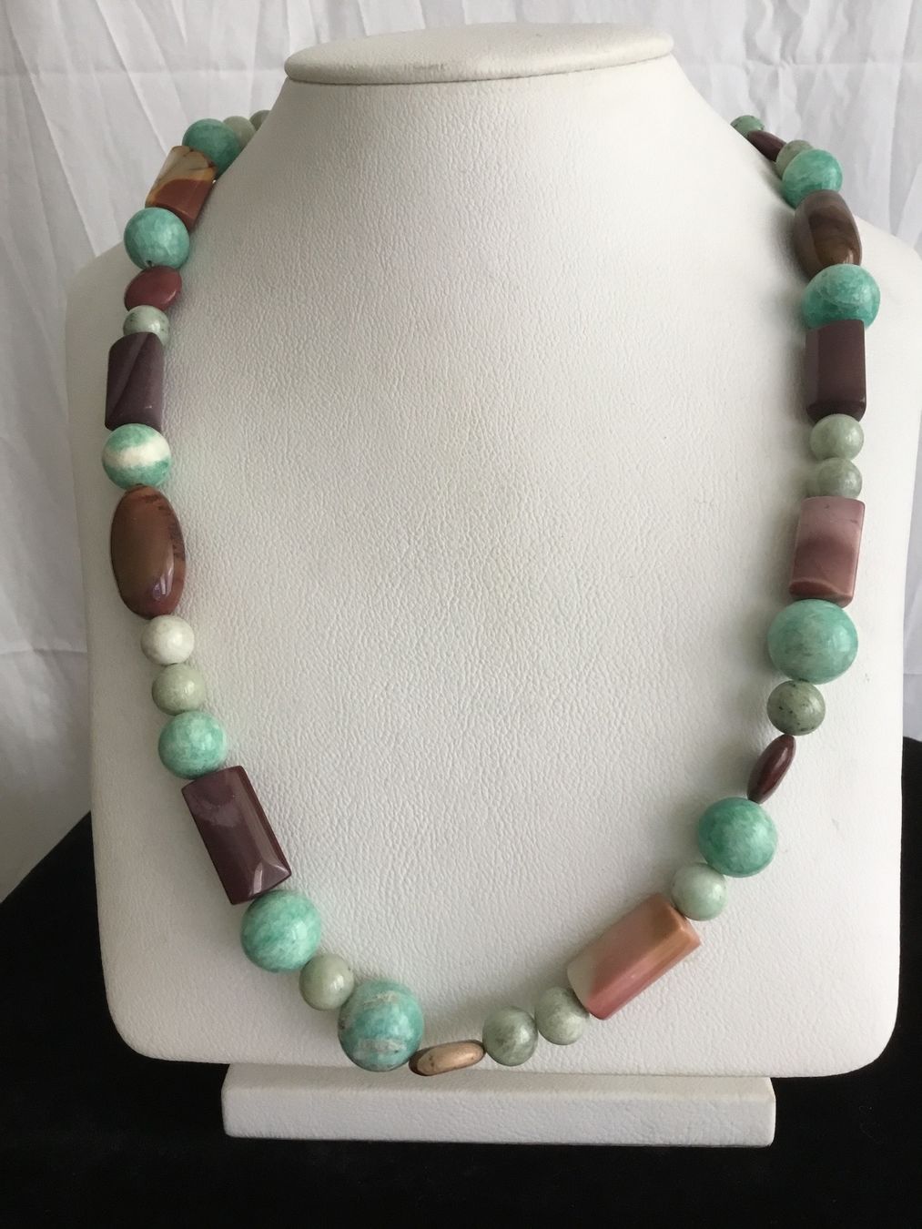 Minerali & Pietre curative: Kette Amazonit-Serpentin-Mookait Heilstein – Nuovo e nell'imballaggio originale da Doppleschwand venduto da lapis106
