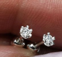 Boucles d'oreille argent diamants de moissanite 0,06 ct GRA
