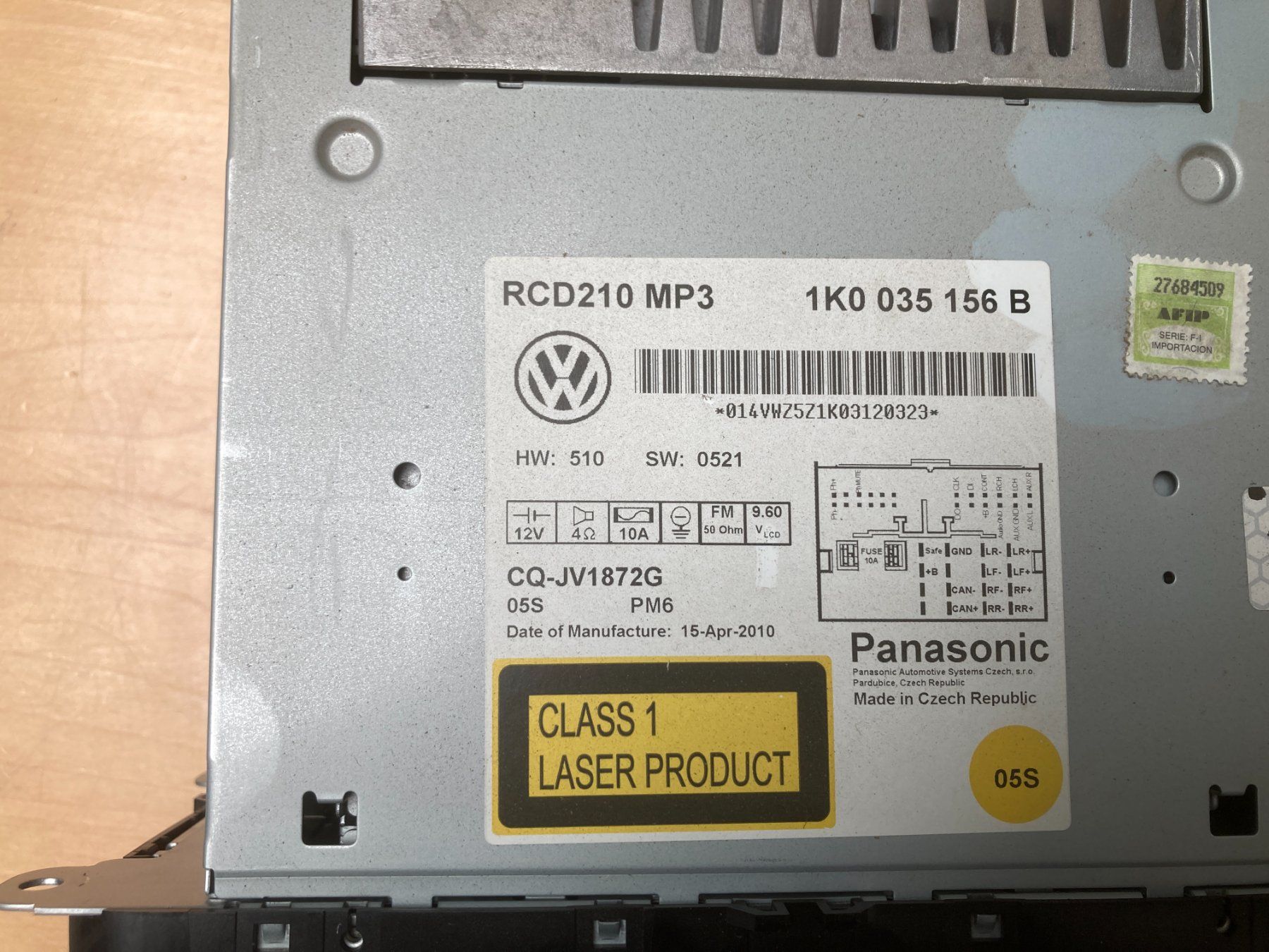 Radio: VW Amarok Autoradio RCD 310 - Original – Usato da Cham venduto da WB2223 4