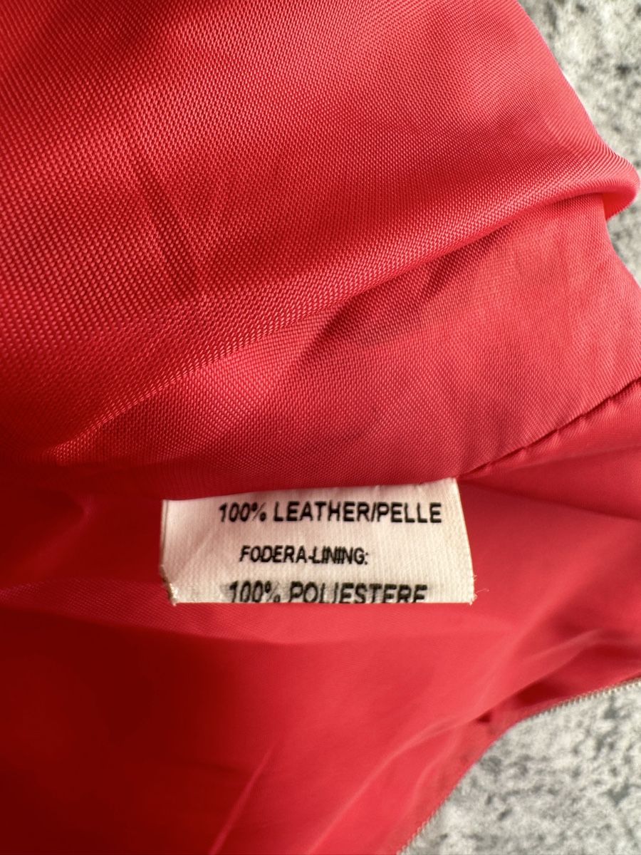 Giacche: Red Leather Biker Jacket, Italian Design - Cool Now! – Usato da Zürich venduto da megastored 2