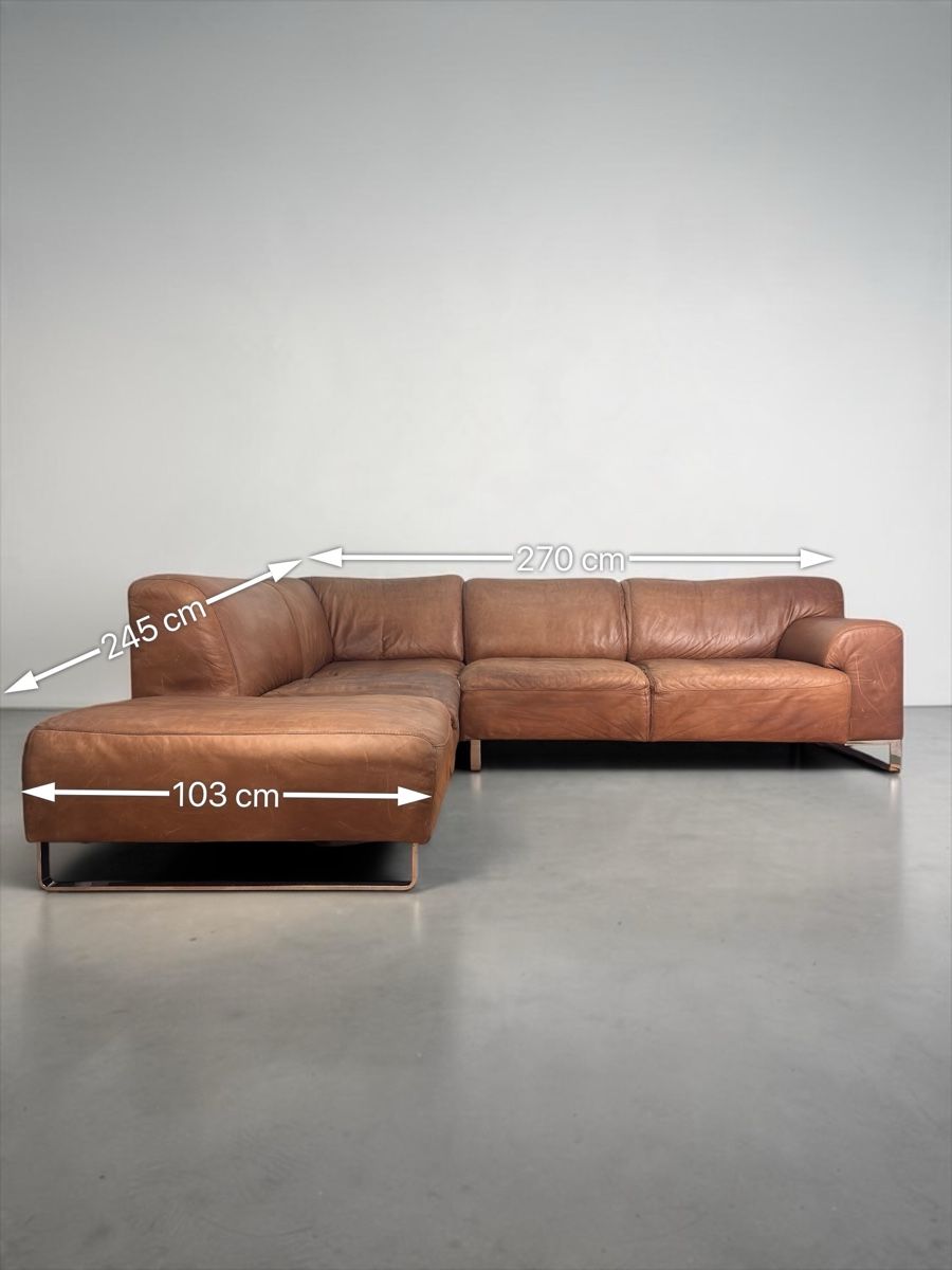 Sofas: Willi Schillig Ecksofa Vintage Echtleder Cognac – D'occasion à Bachenbülach par Sofalab.swiss 9