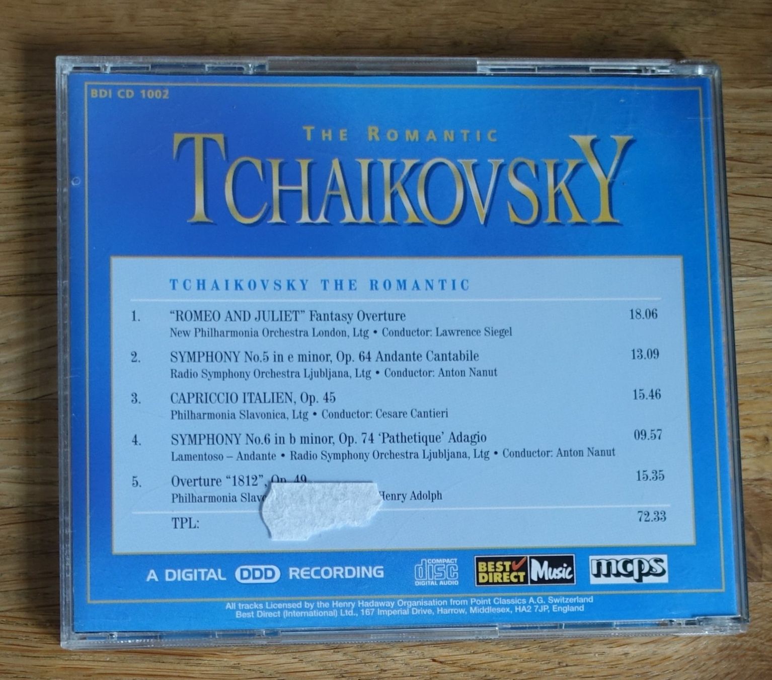 CD: The Romantic - Tchaikovsky - F31 – Usato da Sessa venduto da fraenklishop 1