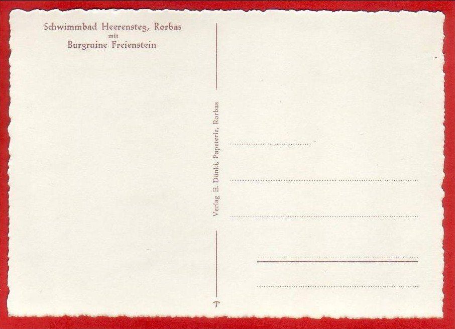 Cartoline postali: RORBAS FREIENSTEIN, SCHWIMMBAD HEERENSTEG, GROSSFORMAT – Usato da Grüningen venduto da Kartenlaube 1