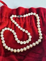 Collana perle con chiusura 800 e smeraldo misura 42cm