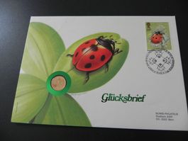 Schweiz Münzbrief Glücksbrief - 1 Glücksräppler 1985
