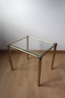 Vintage Beistelltisch Glas Messing Chrom 70er Retro Design