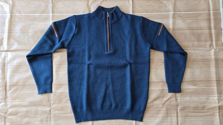 Herren Half-Zip Strickpullover - M - Lake Blue 6️⃣