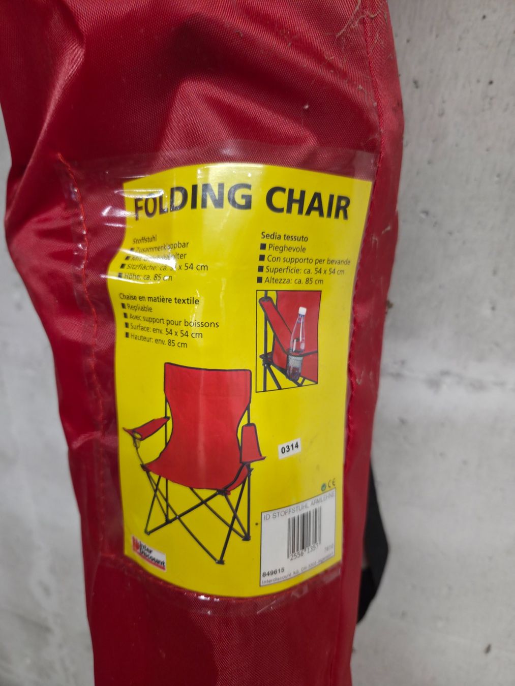 Sedie: Roter Camping-Klappstuhl mit Getränkehalter – Nuovo e nell'imballaggio originale da Aldesago venduto da lusuardi 1