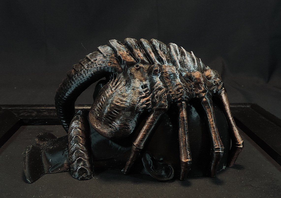 Statuette: Alien Facehugger Skulptur im Holzrahmen – Usato da Duggingen venduto da roterbambus 5
