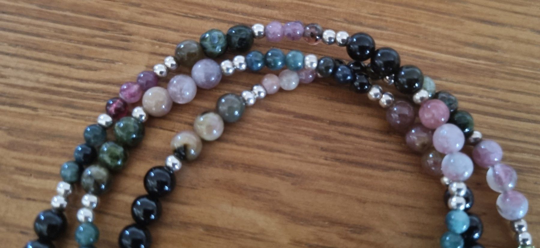 Catenine: Multicolor Turmalin Kette, 925 Silber Elementen - neu – Nuovo e nell'imballaggio originale da Gattikon venduto da myartshop 3