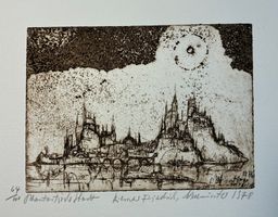 FRIEDERICH Hilmar (1938) - Phantastische Stadt - Radierung