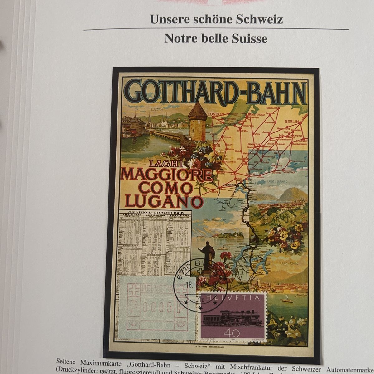 Tutti i francobolli:  Briefmarken/Karten Gotthard-Bahn Schweiz, Sammlung Philat – Usato da Laufen venduto da belleskulptur 3