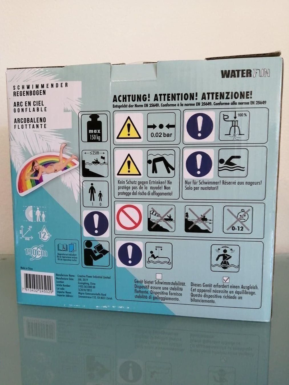 Piscine: Luftmatraze Schwimmender Regenbogen – Nuovo e nell'imballaggio originale da Bäch SZ venduto da Swissy46 1