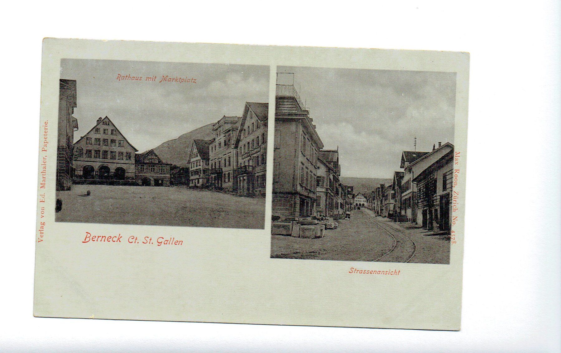 Cartoline postali: Berneck - Strassenansicht um 1900 – Usato da Tagelswangen venduto da Miski