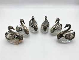 6 Schwan Menagen in 835 Silber *SL164