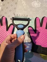 Toilettage animaux : gants et brosse