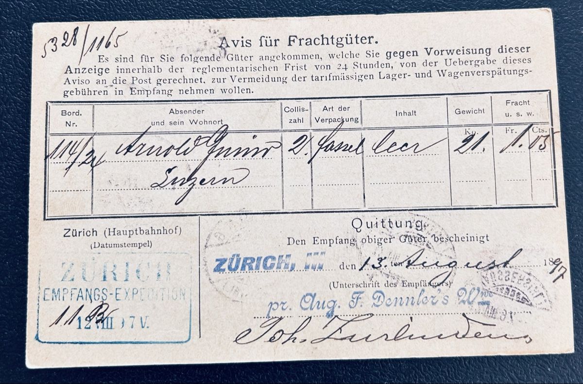 Alle Briefmarken: Avis Karte Zürich  – Gebraucht aus Horw von Tellbub 1