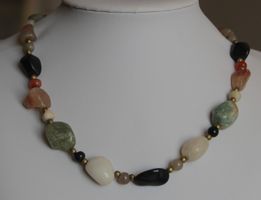 AUS NACHLASS: Multi Color Edelstein Schmuck Kette Collier