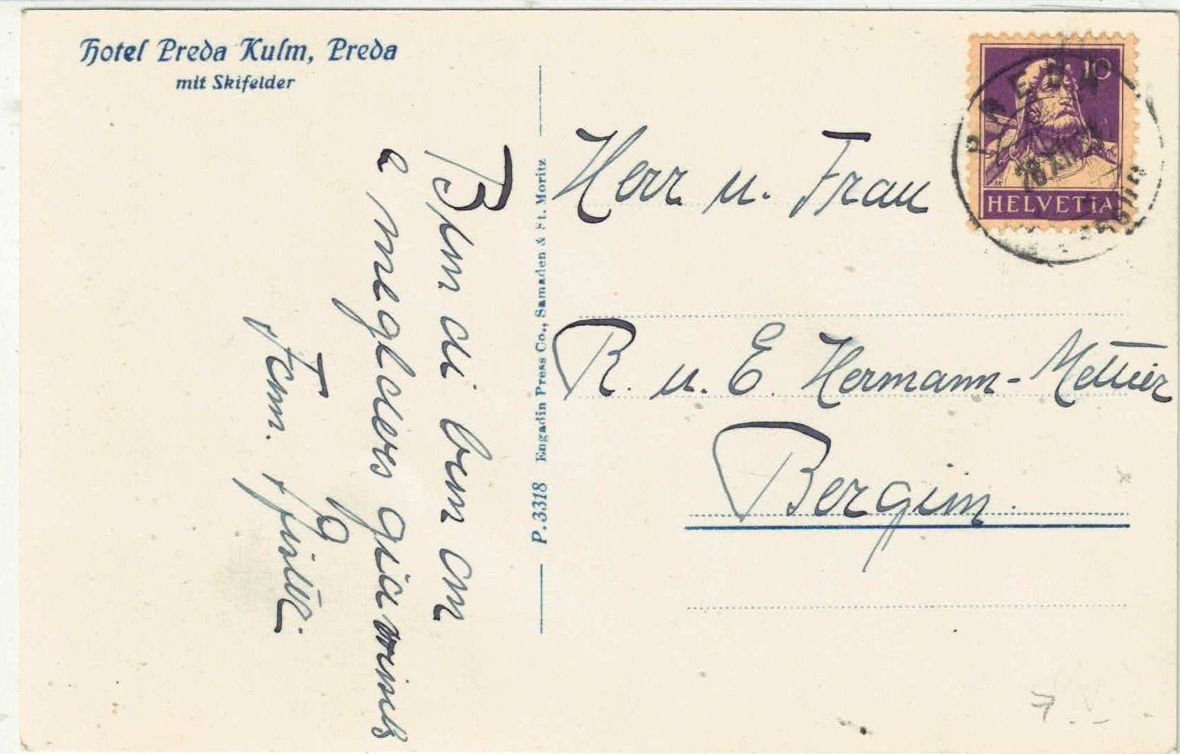 : Hotel Preda Kulm - Preda im Winter – D'occasion à Ettingen par Kartenplanet 1