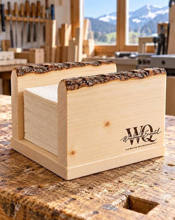 Articoli in legno: Serviettenhalter aus Holz  – Nuovo e nell'imballaggio originale da Eggiwil venduto da WQ_Emmental