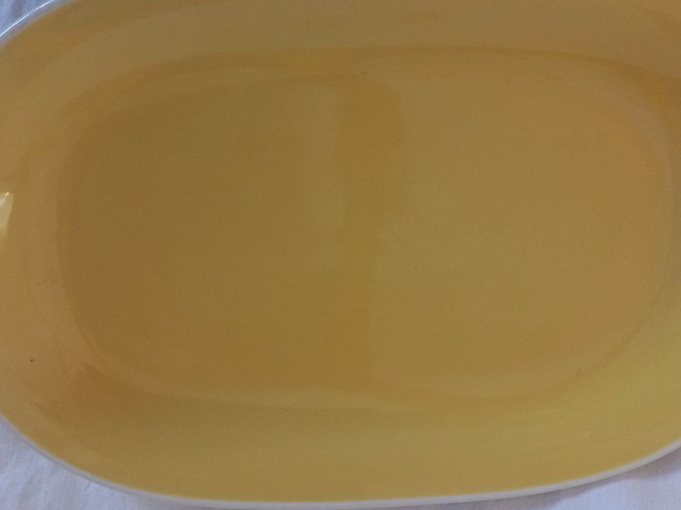 Rössler Piatti di portata: Plat ancien ovale jaune en porcelaine Rössler – Usato da Rossens FR venduto da Souris1 3