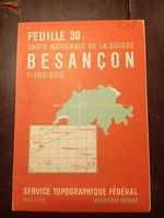 Alte Suisse Karte Blatt 30 Besançon 1:100'000 Fribourg So...