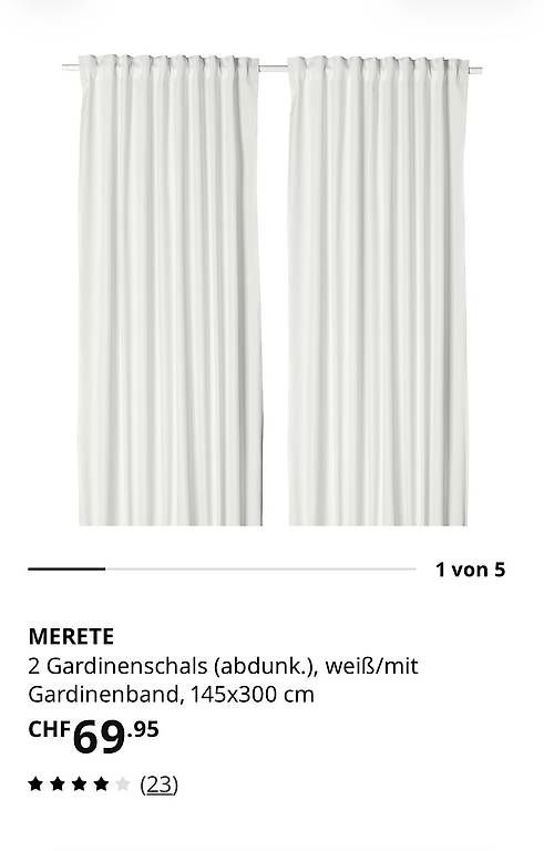 Vorhänge: Ikea Merete Vorhänge Baumwolle  – Gebraucht aus Tübach von micca