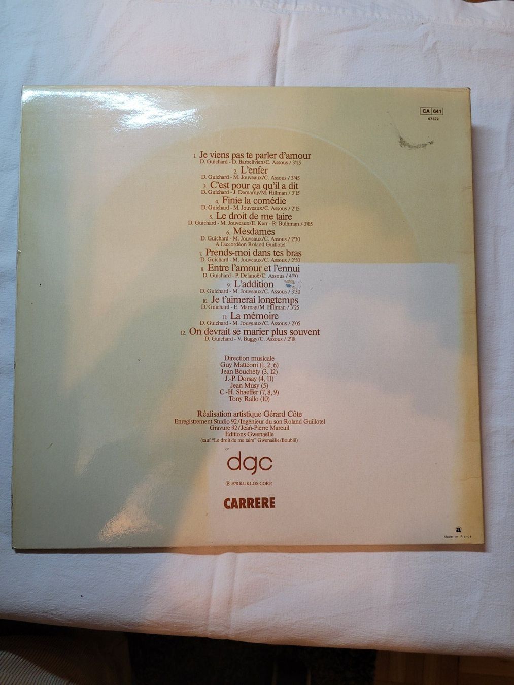 Dischi in vinile: Vinyle Daniel Guichard Carrerre 33t – Usato da La Chaux-de-Fonds venduto da reu_kx5l 1