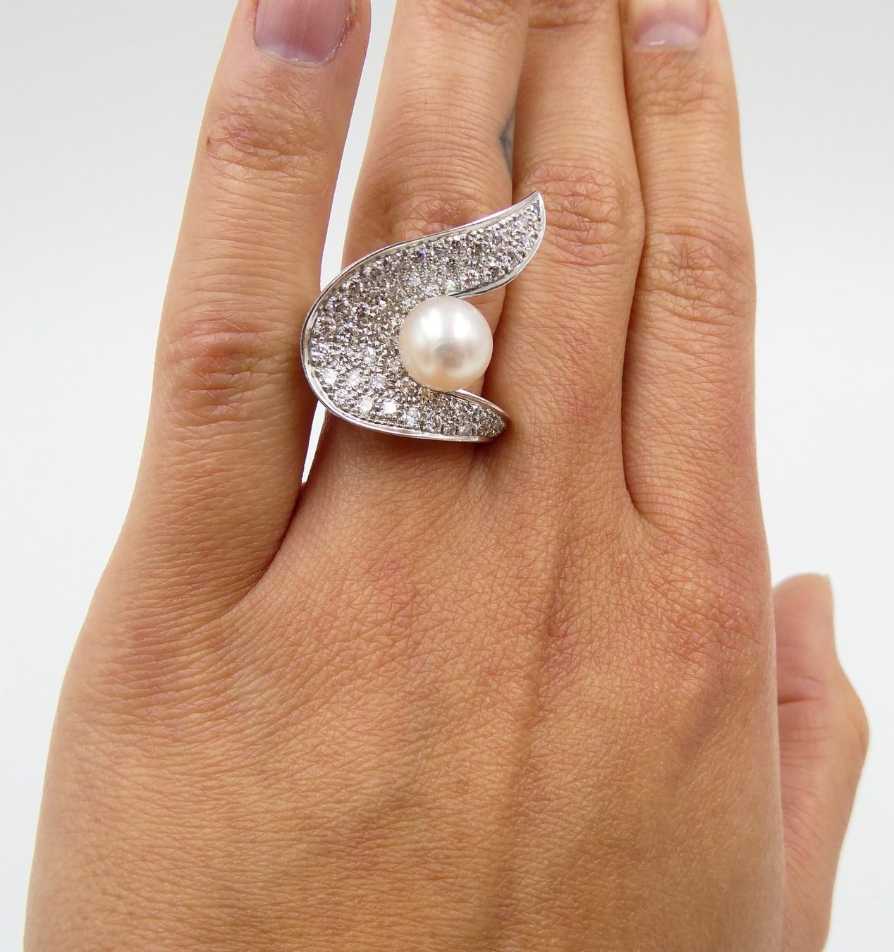 Anelli: DIAMANTRING MIT EINER PERLE IN 750 WEISSGOLD – Usato da Luzern venduto da EdiGem 2