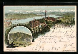 Litho Zürich, Gruss vom Uetliberg, Pano