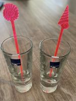Leonardo Glas-Set mit Ruehrstaebchen, neuwertig