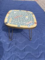 Original 50er 60er Jahre Mosaik Blumenhocker, Beistelltisch